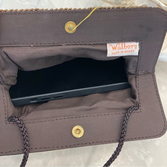 Balborg beaded satin clutch evening bag with strap, NWT yet vintage, excellent! - Picture 12 of 13